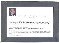In memoriam, Enes Mujanovic